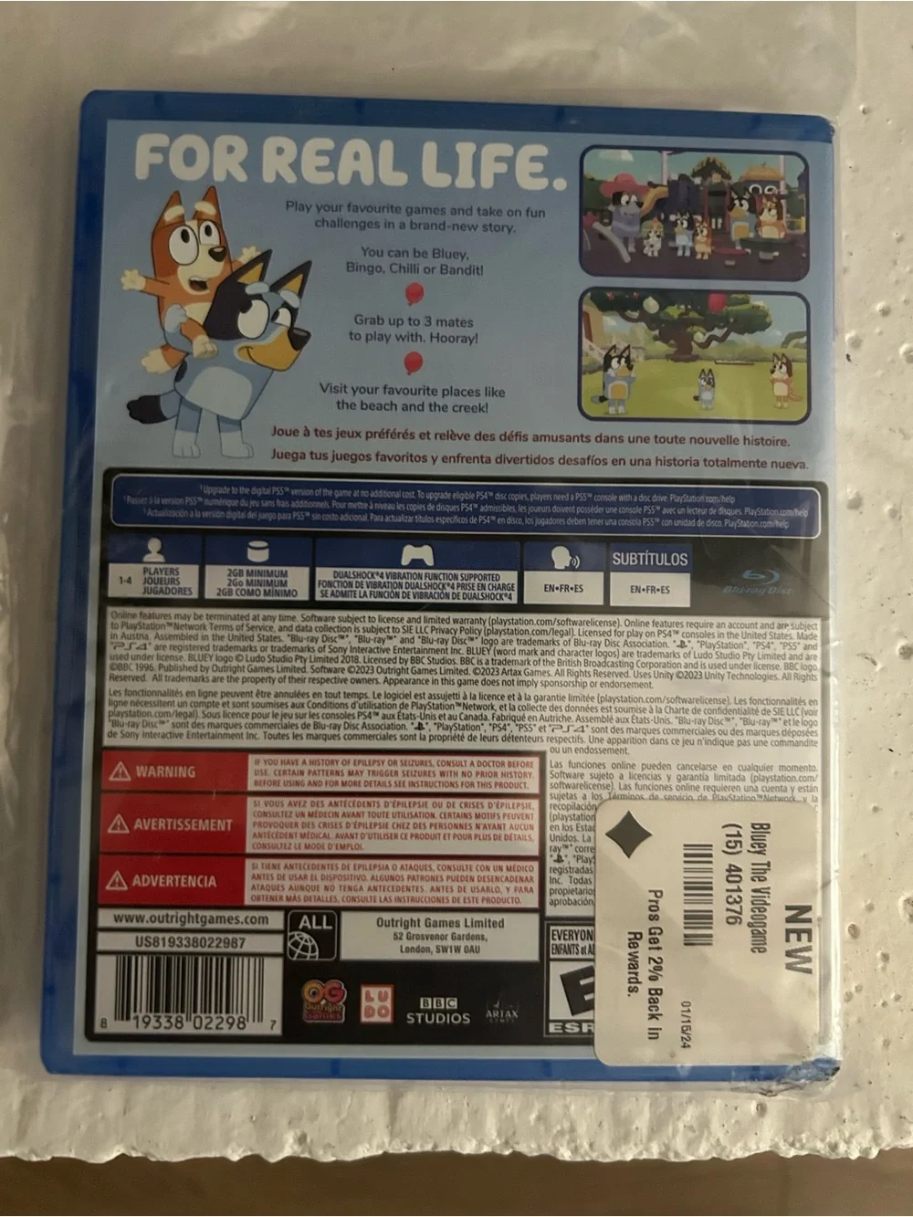Sony PS4 Bluey The Videogame - Blue Cover